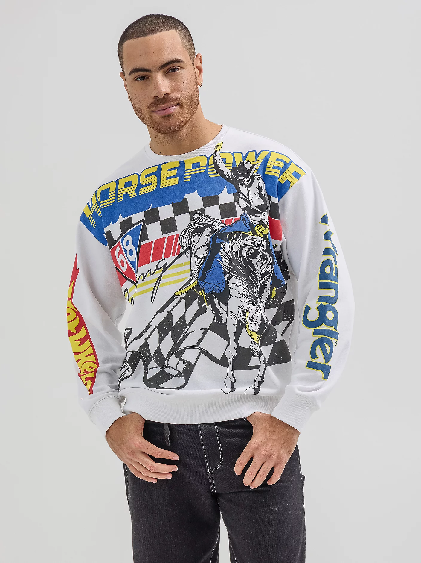 Wrangler® x Hot Wheels™ Men's Pullover Crew 5 Wrangler® x Hot Wheels™ Men's Pullover Crew
