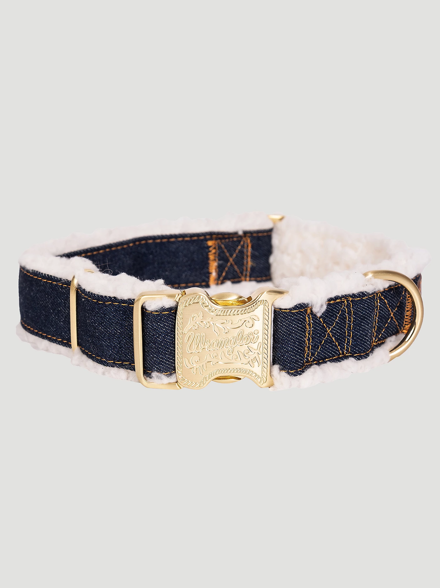 Denim Sherpa Dog Collar