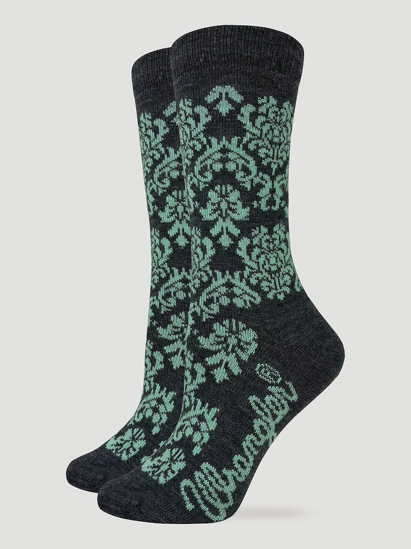 Women's Damask Print Crew Sock