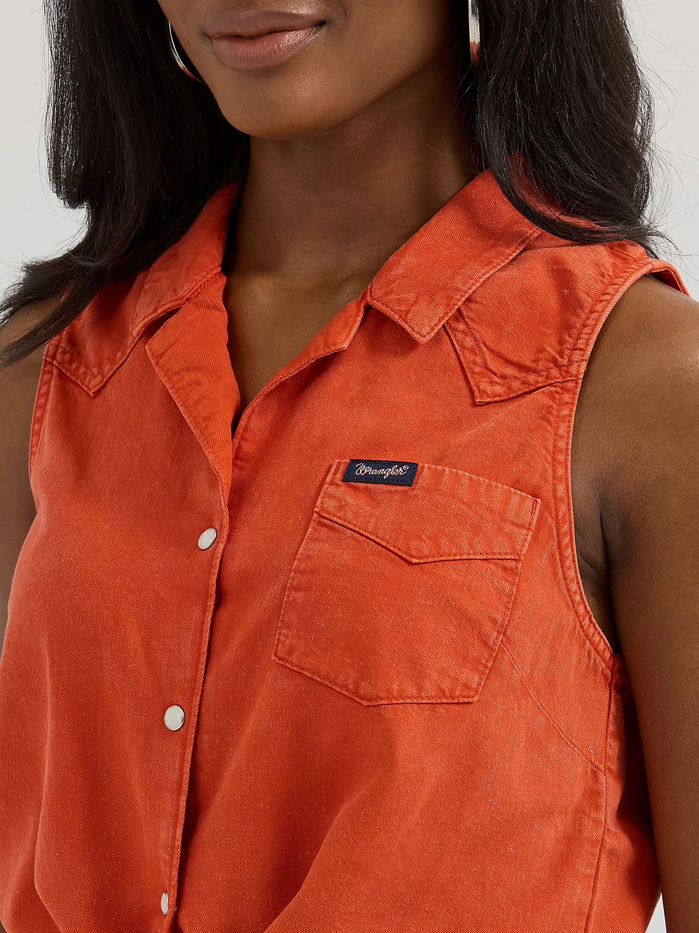 Women's Sleeveless Tie Front Camp Shirt 3 Women's Sleeveless Tie Front Camp Shirt