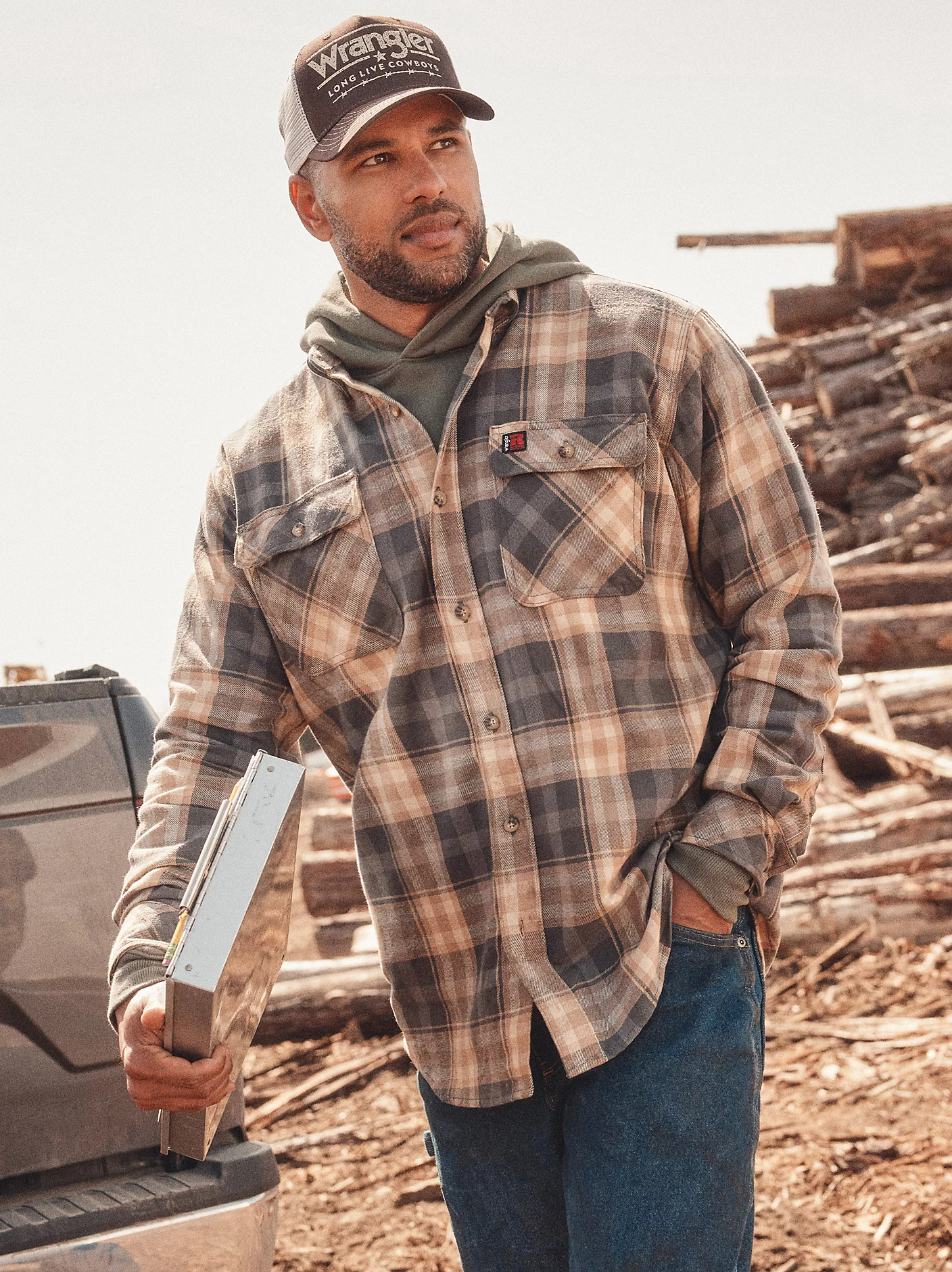 Wrangler® RIGGS Workwear® Flannel Foreman Plaid Work Shirt 1 Wrangler® RIGGS Workwear® Flannel Foreman Plaid Work Shirt